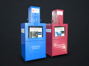 newspaper dispenser - low poly 3D Model