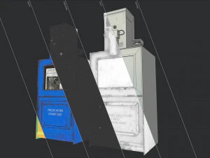 newspaper dispenser - low poly 3D Model