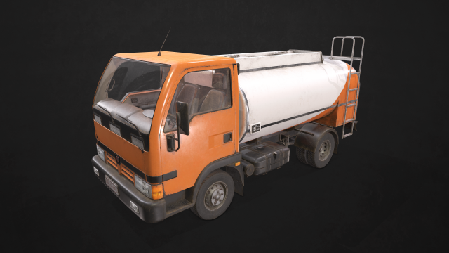light truck cistern - low poly 3D 모델 .c4d .max .obj .3ds .fbx .stl .blend