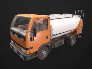 light truck cistern - low poly Modelo 3D