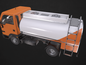 light truck cistern - low poly 3D 모델