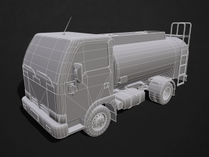 light truck cistern - low poly 3D 모델