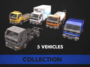 light truck collection - low poly Modelo 3D