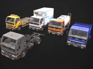 light truck collection - low poly 3D Model