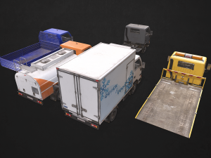 light truck collection - low poly Modello 3D
