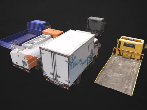 light truck collection - low poly 3D Model