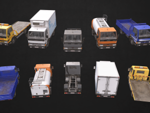 light truck collection - low poly Modello 3D