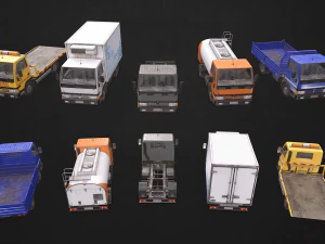 light truck collection - low poly 3D Model