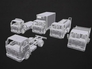 light truck collection - low poly Modello 3D