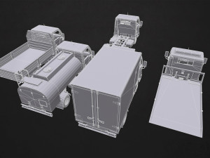 light truck collection - low poly Modello 3D