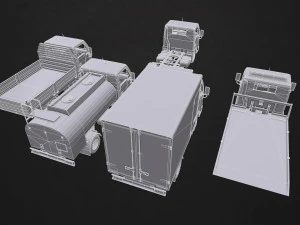 light truck collection - low poly 3D Model