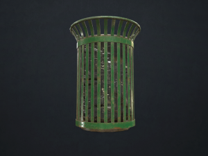 waste bin - low poly Model 3D