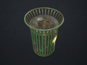 waste bin - low poly Model 3D