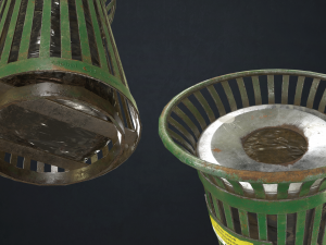 waste bin - low poly Model 3D
