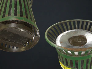 lixeira - baixo poli Modelo 3D