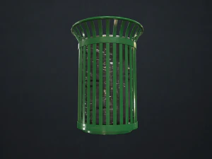 lixeira - baixo poli Modelo 3D