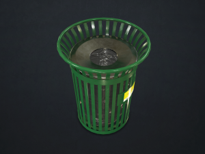 waste bin - low poly Model 3D