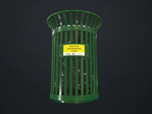 lixeira - baixo poli Modelo 3D