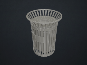 waste bin - low poly Model 3D