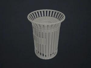 lixeira - baixo poli Modelo 3D