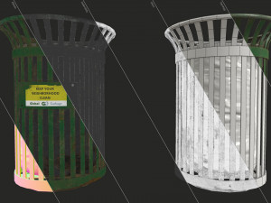 waste bin - low poly Model 3D