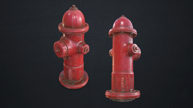 fire hydrant - low poly 3D Model .c4d .max .obj .3ds .fbx .stl .blend 