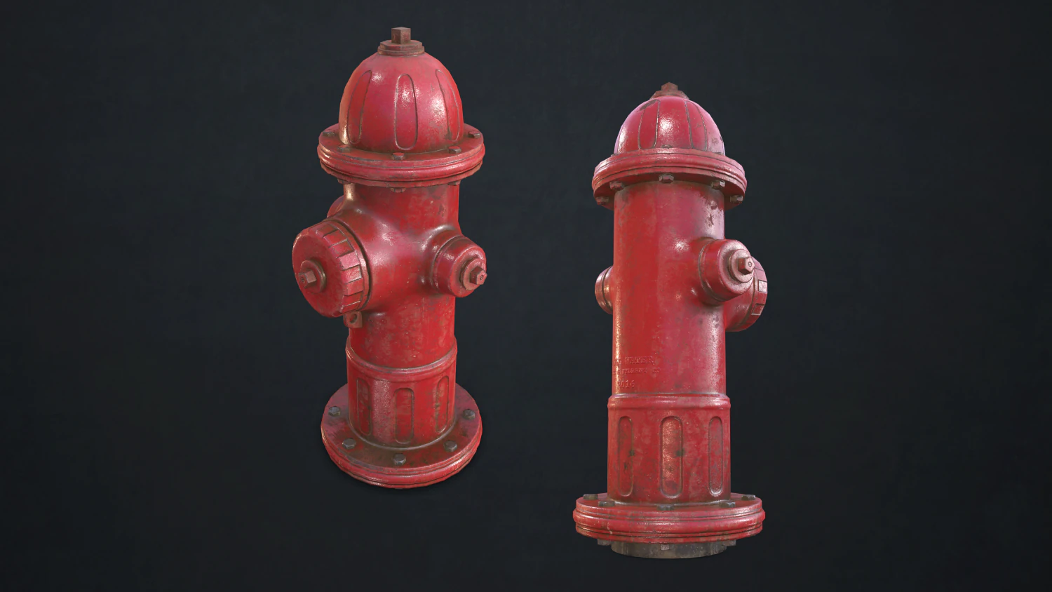 fire hydrant - low poly 3D Model .c4d .max .obj .3ds .fbx .stl .blend 