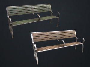 street bench - low poly 3D Model