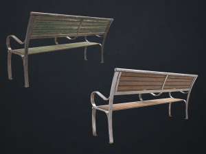 street bench - low poly Model 3D