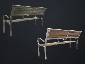 street bench - low poly 3D Model