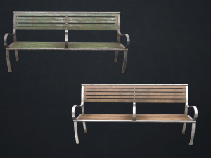 street bench - low poly Model 3D