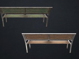 street bench - low poly Model 3D
