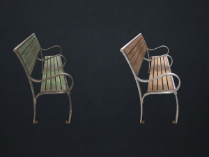 street bench - low poly Model 3D