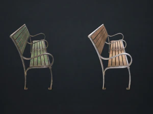 street bench - low poly 3D Model