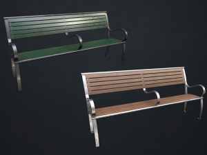 street bench - low poly Model 3D