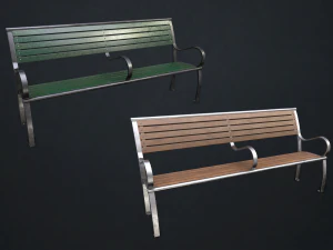 street bench - low poly 3D Model