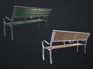 street bench - low poly 3D Model