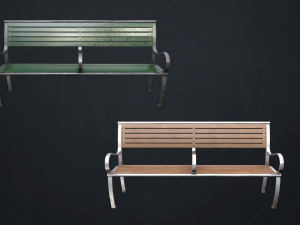 street bench - low poly Model 3D