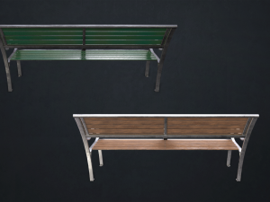 street bench - low poly Model 3D