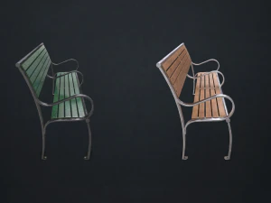 street bench - low poly 3D Model