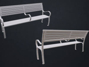 street bench - low poly Model 3D