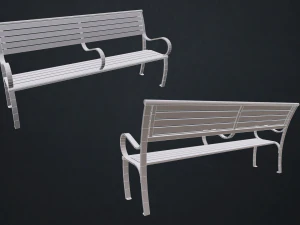 street bench - low poly 3D Model