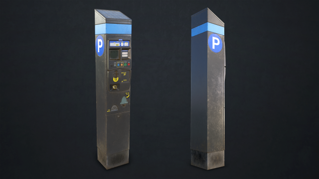 parking meter - low poly Model 3D .c4d .max .obj .3ds .fbx .stl .blend 