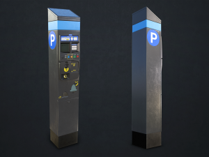 parking meter - low poly Model 3D