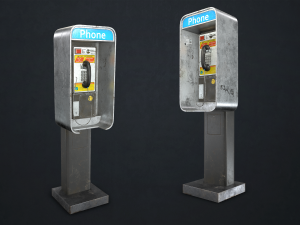 phone booth - low poly 3D Model