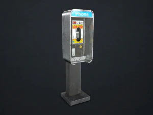 phone booth - low poly 3D Model