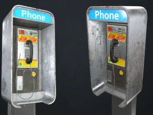 phone booth - low poly 3D Model