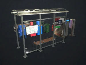 street elements collection 2 - low poly 3D Model