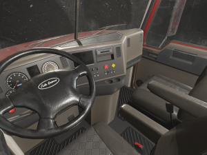 semi truck tractor - red - low poly 3D Model