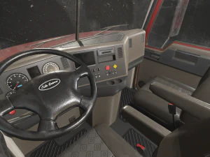 semi truck tractor - red - low poly 3D Model
